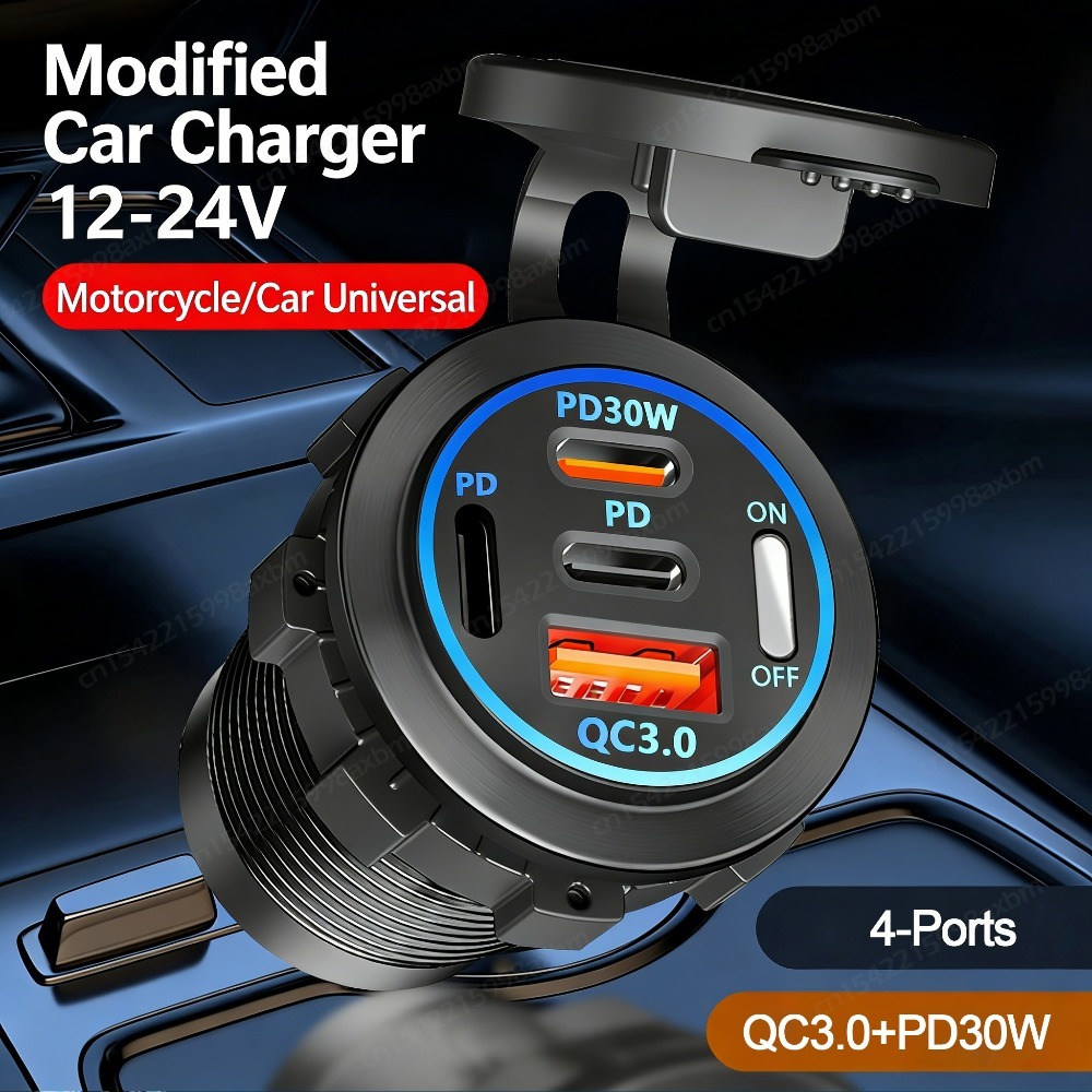 12V QC3.0 USB-C Outlet Socket  – Car Accessories Qc recenzja i cena