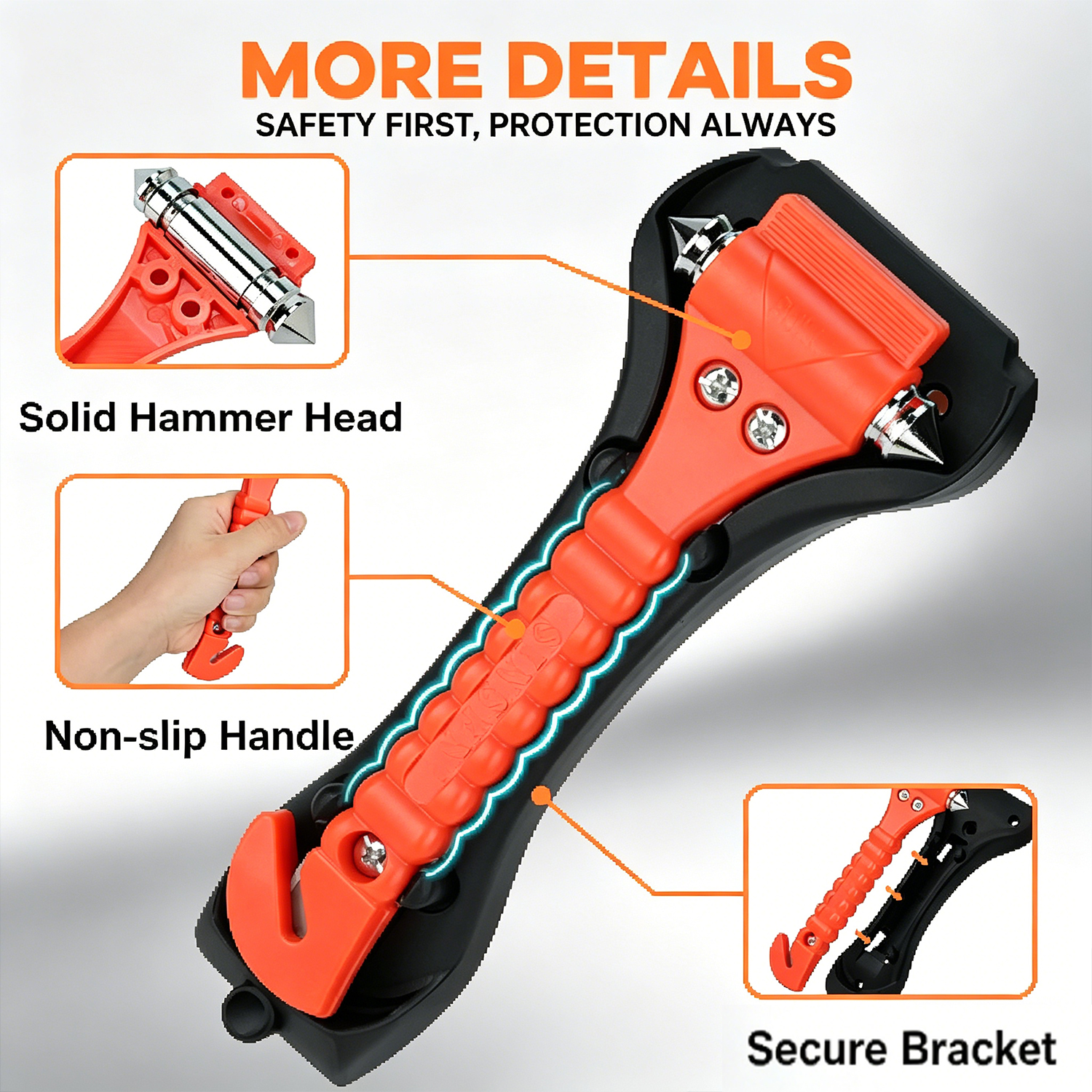 1/2PCS Survival Safety Hammer  – Car Emergency Tool Kit recenzja i cena