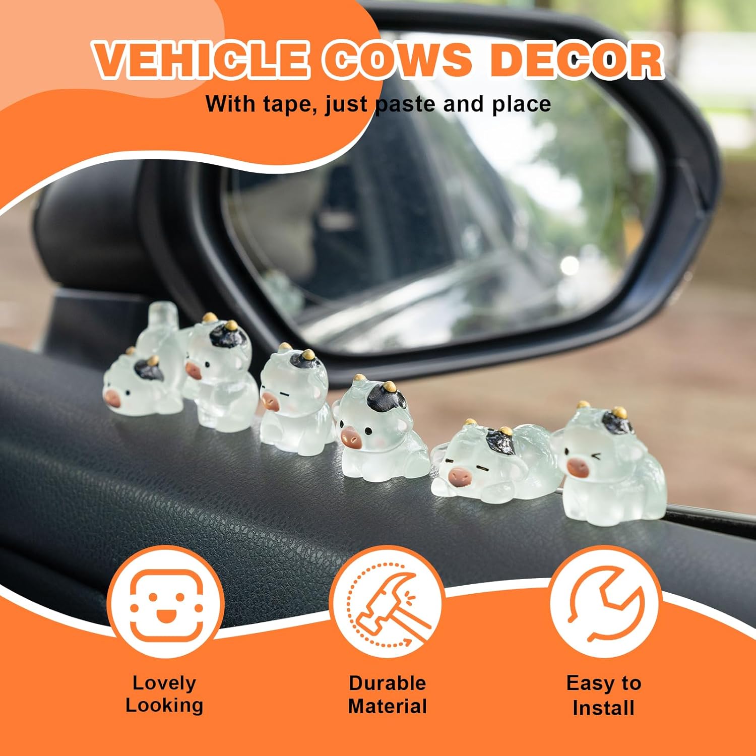 Luminous Cow Car Dashboard Dec – Car Accessories For Dashboard recenzja i cena